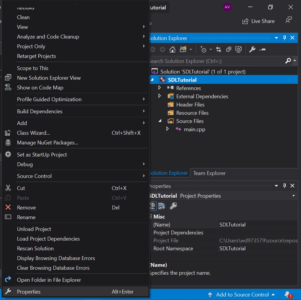 Установка библиотеки SDL в Visual Studio изображение с сайта www.eth1.ru