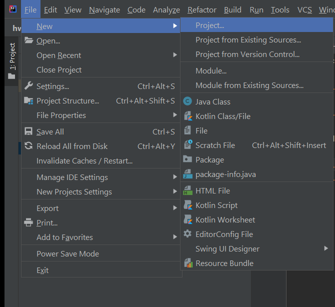 IntelliJ IDEA File New Project изображение с сайта www.eth1.ru