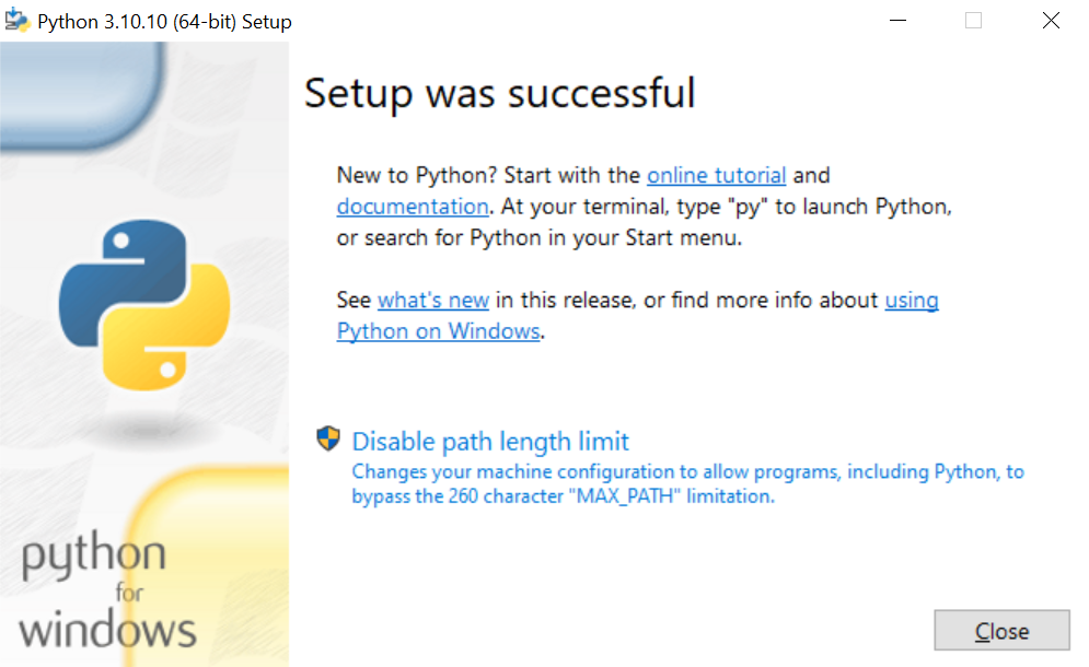 Установка Python в Windows изображение с сайта www.devhops.site