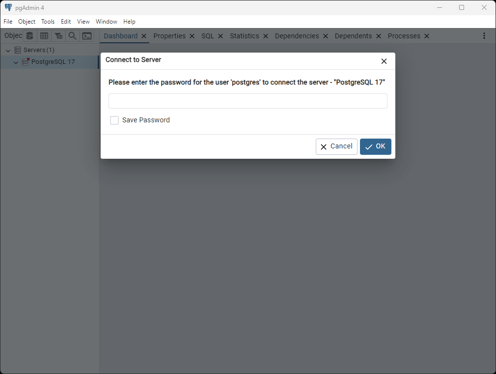 Первый запуск pgAdmin для Postgres 17 www.devhops.site изображение с сайта www.devhops.site