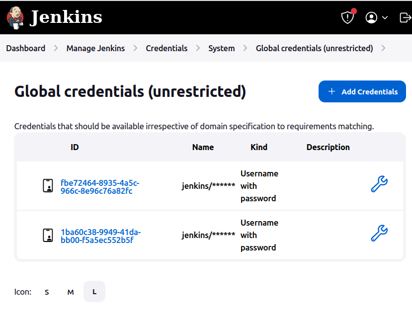 Создание Jenkins Credentials изображение с сайта www.devhops.site