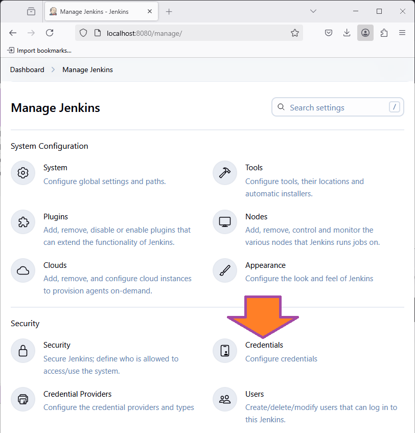 Создание Jenkins Credentials изображение с сайта www.devhops.site