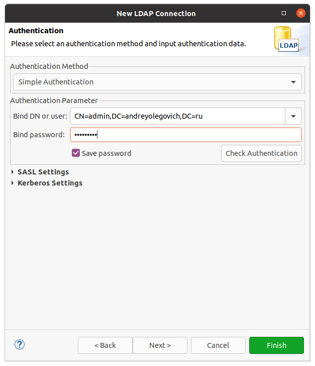 Новое соединение к LDAP ApacheDirectoryStudio изображение с сайта www.eth1.ru