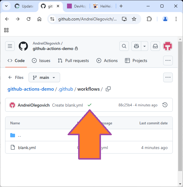 Создание simple workflow github actions изображение с сайта www.devhops.site изображение с сайта www.devhops.site