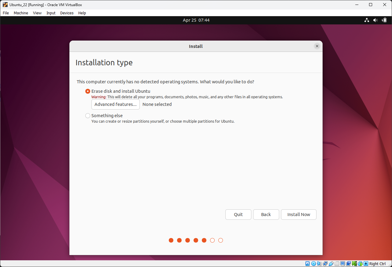 Установка Ubuntu 22.04 изображение с сайта www.devhops.site
