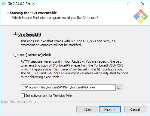 установка git for windows с openSSH изображение с сайта www.eth1.ru