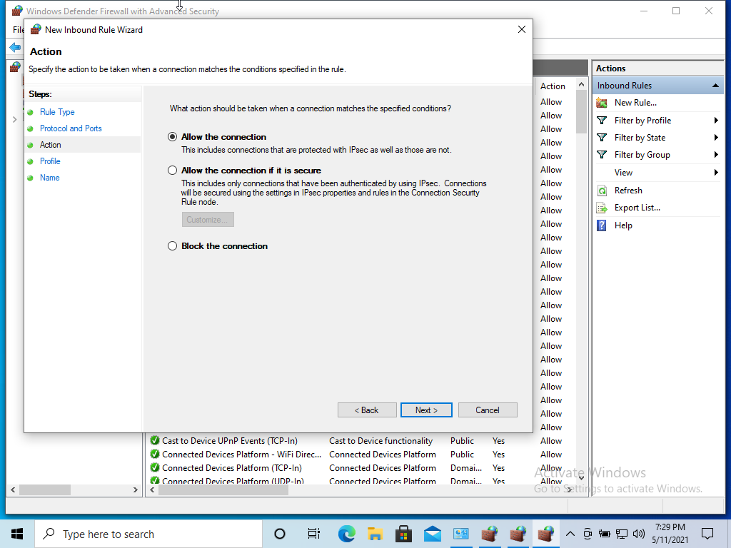 Отрыть порт в windows firewall изображение с сайта www.devhops.site